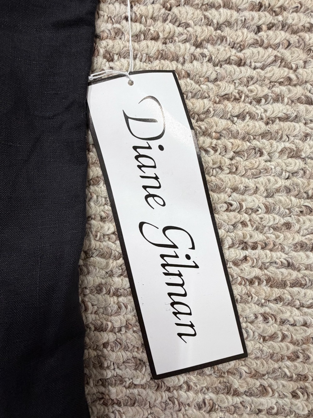 VTG Diane Gilman Black Linen Blend Blouse Top Sz XL Multicolor Button Accent NWT - Picture 11 of 15